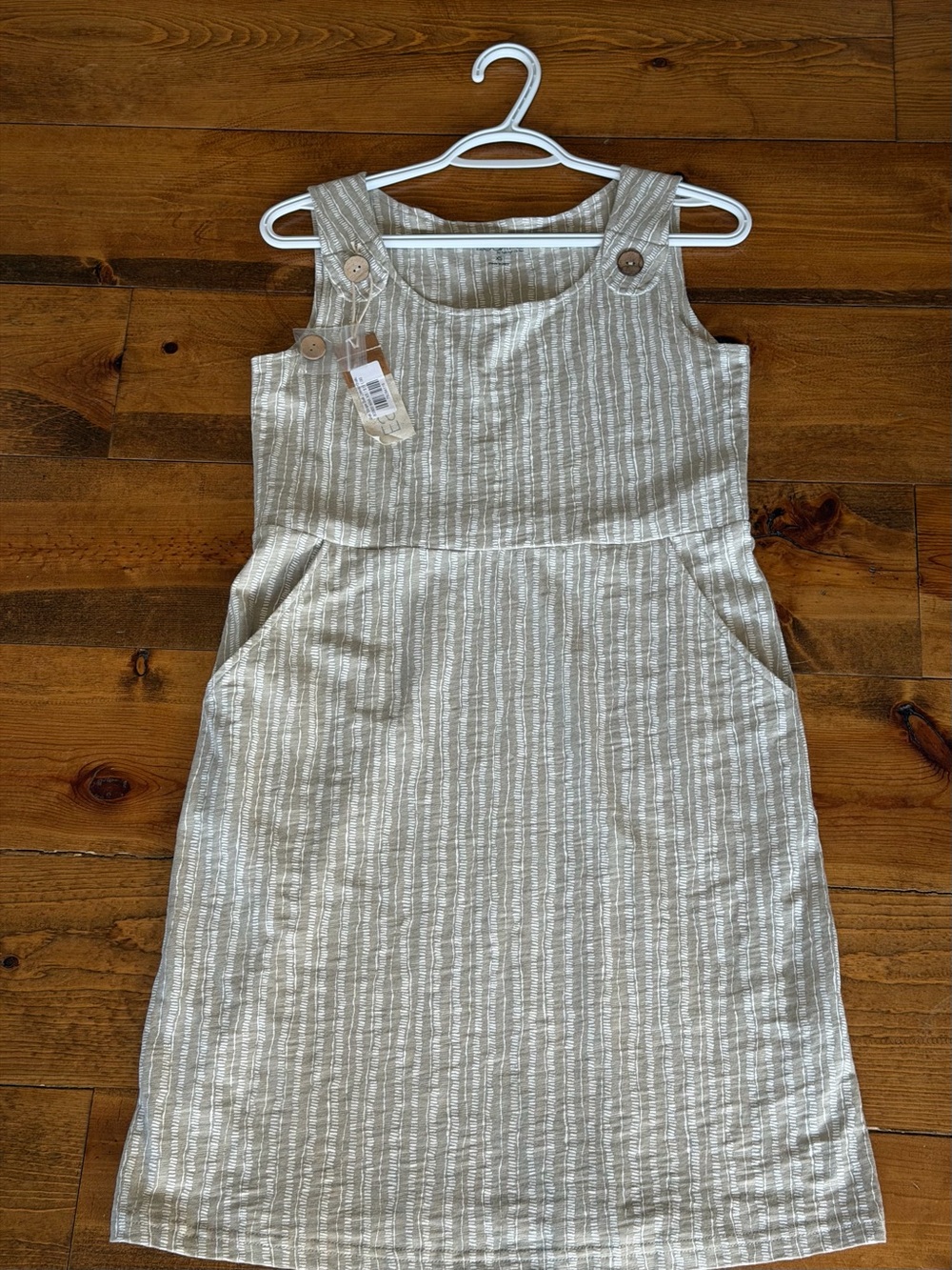 Escape by Habitat Bali striped khaki Neutral  Dress - Casual Everyday Vacation